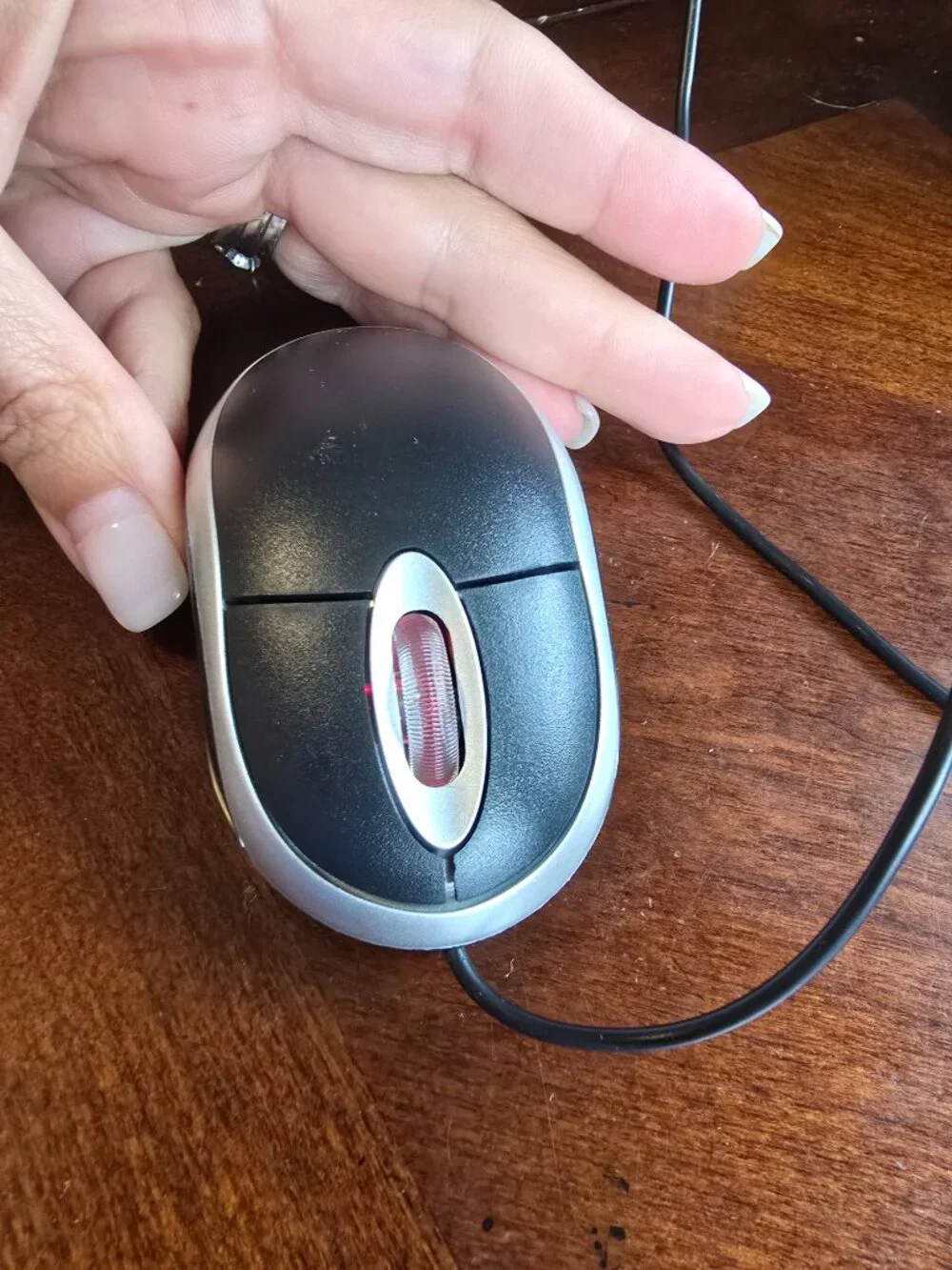 Wired Optical Mouse - Black & Silver - USB Connection